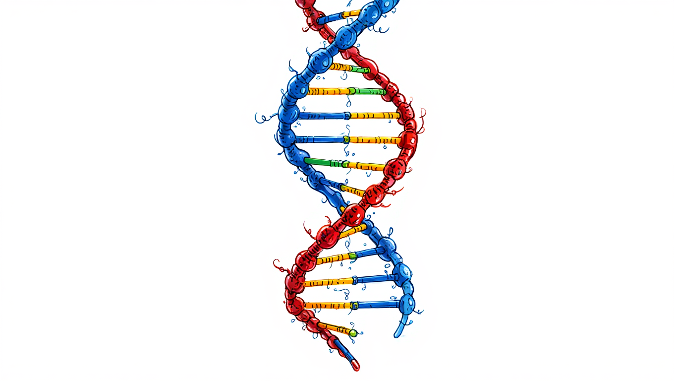 A colorful outline sketch of DNA symbolizing best biology tutor in gurugram
