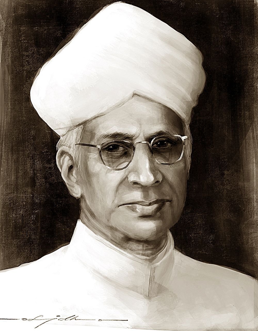 A portrait of Dr. Sarvepalli Radhakrishnan symbolizing Concept Tutor's inspiration.
