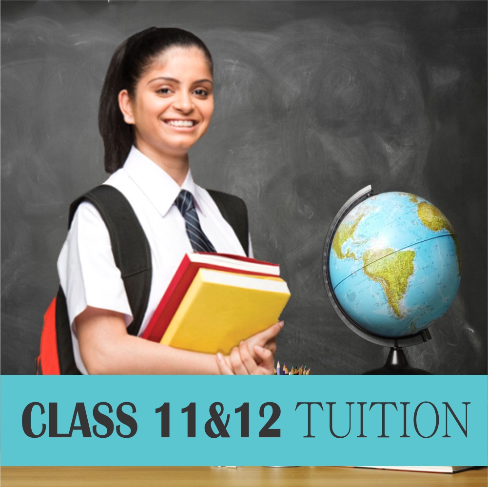 Small size image showcasing a standing teenaged school girl with books symbolizing home tuition for class 11-12 in East Delhi