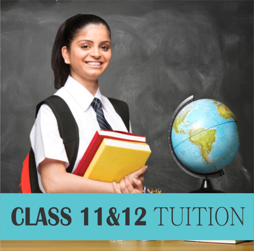 Large size image showcasing a standing teenaged school girl with books symbolizing home tuition for class 11-12 in East Delhi