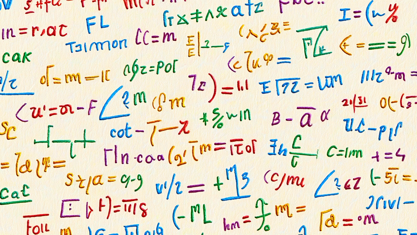 A colorful outline sketch of scattered maths formula symbolizing best math tutor.